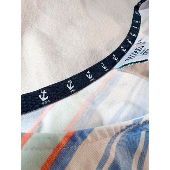 HiHo Striped Print Rope Tie Cotton/Spandex Dress Med Sailing Outfit Short Sleeve - Picture 4 of 10